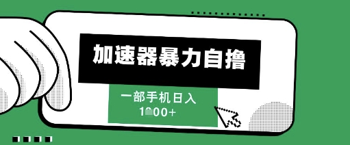 205新风口，加速器暴力自撸，单机日入1k+ - 冒泡网项目