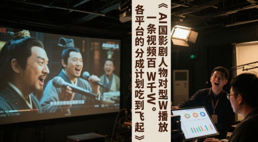 AI三国影视剧人物对口型唱歌玩法，一条视频百W千W播放，各平台的分成计划吃到飞起 - 冒泡网项目