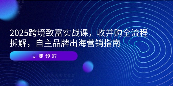 2025跨境致富实战课，收并购全流程拆解，自主品牌出海营销指南 - 中创网项目