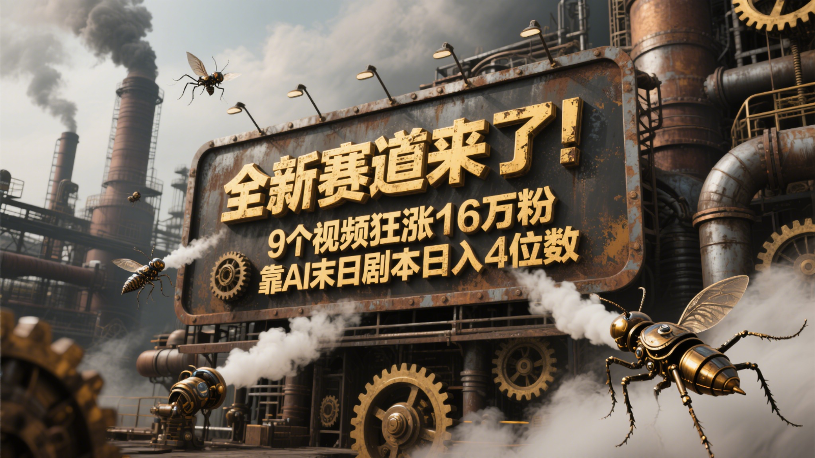 全新赛道来了！9个视频狂涨16万粉，靠AI末日剧本日入4位数，评论区爆肝追更！ - 福缘网项目