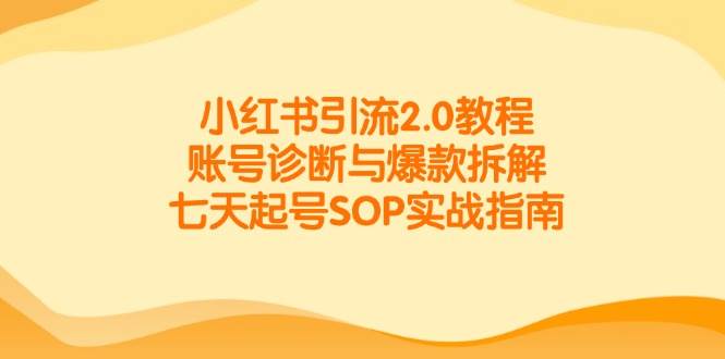 小红书引流2.0教程，账号诊断与爆款拆解，七天起号SOP实战指南 - 福缘网项目