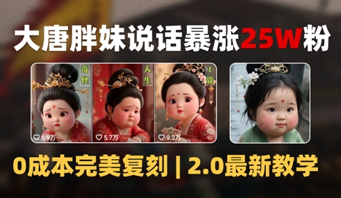 AI大唐胖贵妃说话2.0，40条视频暴涨40w粉，附独家变现攻略 - 冒泡网项目