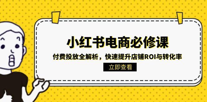 小红书电商必修课：付费投放全解析，快速提升店铺ROI与转化率 - 中创网项目