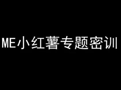 ME小红薯专题密训-小红书电商教程 - 冒泡网项目