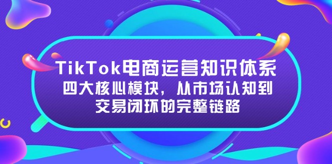 TikTok电商运营知识体系：四大核心模块，从市场认知到交易闭环的完整链路 - 中创网项目