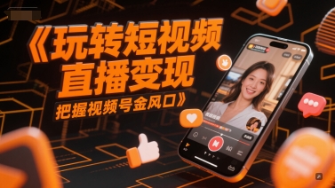 玩转短视频直播变现，把握视频号金风口 - 冒泡网项目