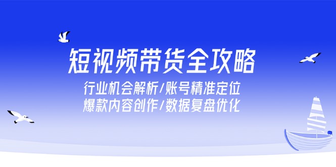 短视频带货全攻略，行业机会解析/账号精准定位/爆款内容创作/数据复盘优化 - 中创网项目