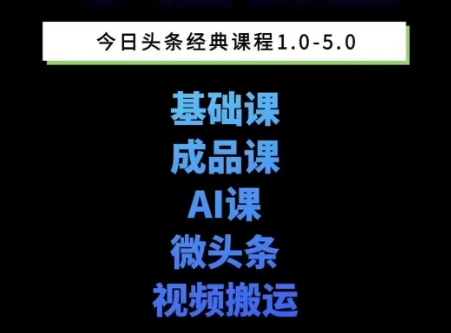 头条图文课1-5期教你头条图文写作、微头条、视频搬运变现，适合新手快速起号玩法 - 冒泡网项目