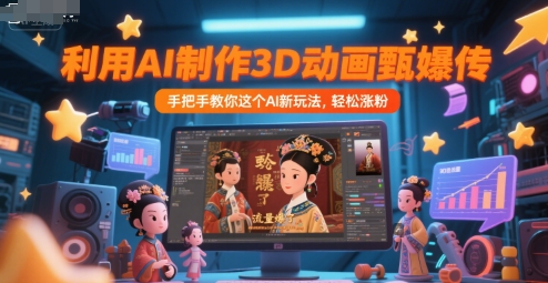 利用AI制作3D动画甄嬛传，流量爆了，手把手教你这个AI新玩法，轻松涨粉 - 冒泡网项目