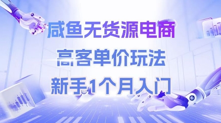 咸鱼无货源电商，高客单价玩法，新手1个月入门 - 冒泡网项目