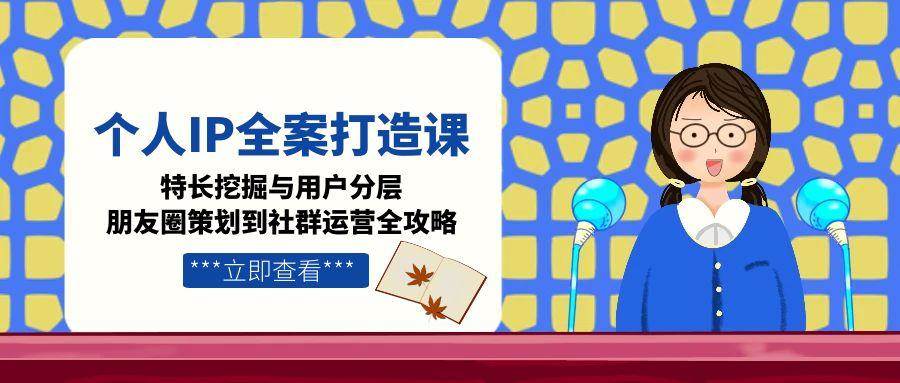 个人IP全案打造课，特长挖掘与用户分层，朋友圈策划到社群运营全攻略 - 福缘网项目