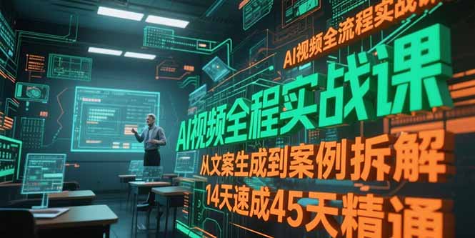 AI视频全流程实战课，从文案生成到案例拆解，14天速成45天精通 - 中创网项目