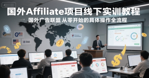 国外Affiliate项目线下实训教程，国外广告联盟从零开始的具体操作全流程 - 冒泡网项目