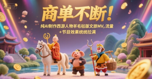 商单不断！纯AI制作西游人物羊毛毡版文旅MV，流量+节目效果统统拉满 - 冒泡网项目