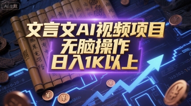 文言文AI视频项目，无脑操作，日入1K以上 - 冒泡网项目