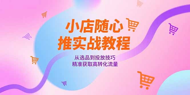 小店随心推实战教程，从选品到投放技巧，精准获取高转化流量 - 中创网项目