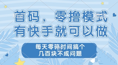 首码零撸项目，有快手就可以做，每天业务时间搞个几张不是问题 - 冒泡网项目