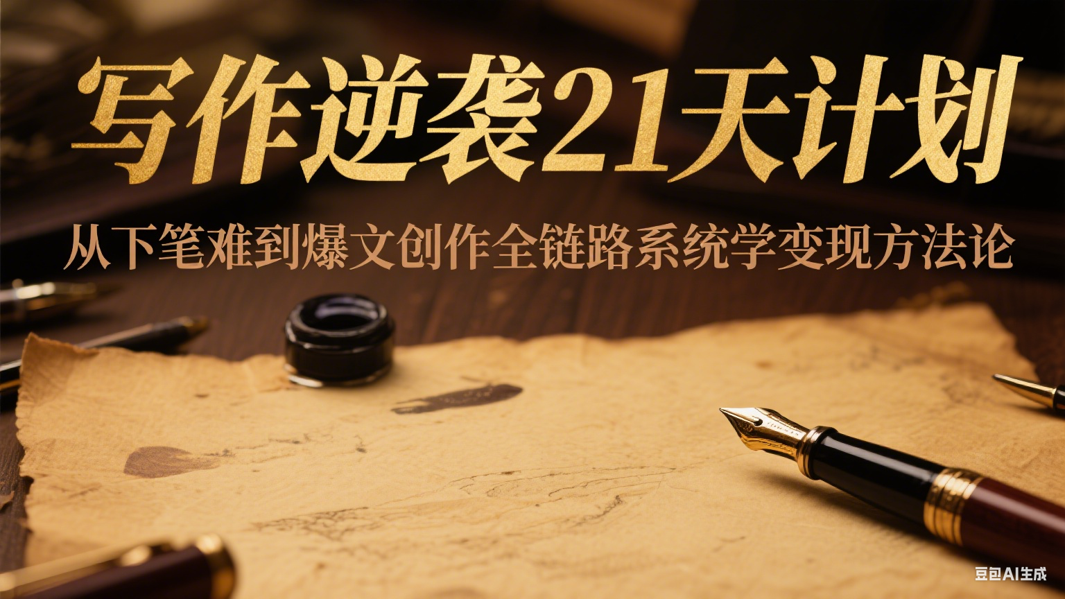 写作逆袭21天计划：从下笔难到爆文创作全链路系统学变现方法论 - 福缘网项目