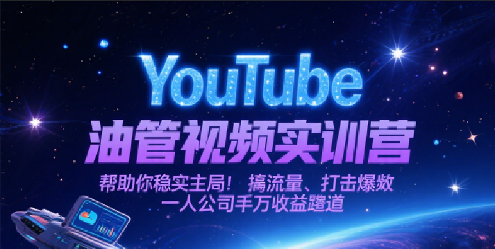 YouTube油管视频实训营，帮助你稳入局、搞流量、打爆款，一人公司千万收益赛道 - 福缘网项目