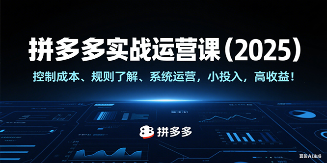 拼多多实战运营课，控制成本、规则了解、系统运营，小投入，高收益！ - 福缘网项目