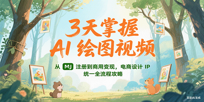 3天掌握AI绘图视频，从MJ 注册到商用变现，电商设计IP统一全流程攻略 - 福缘网项目