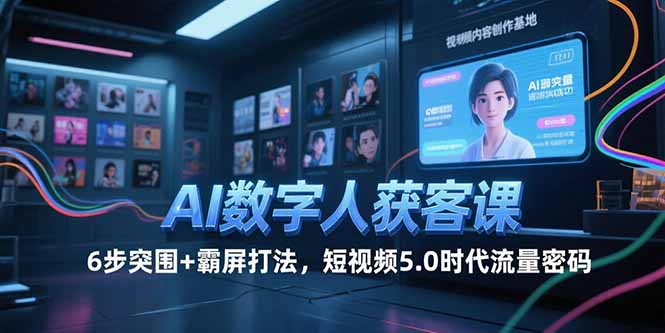 AI数字人获客课，6步突围+霸屏打法，短视频5.0时代流量密码 - 中创网项目